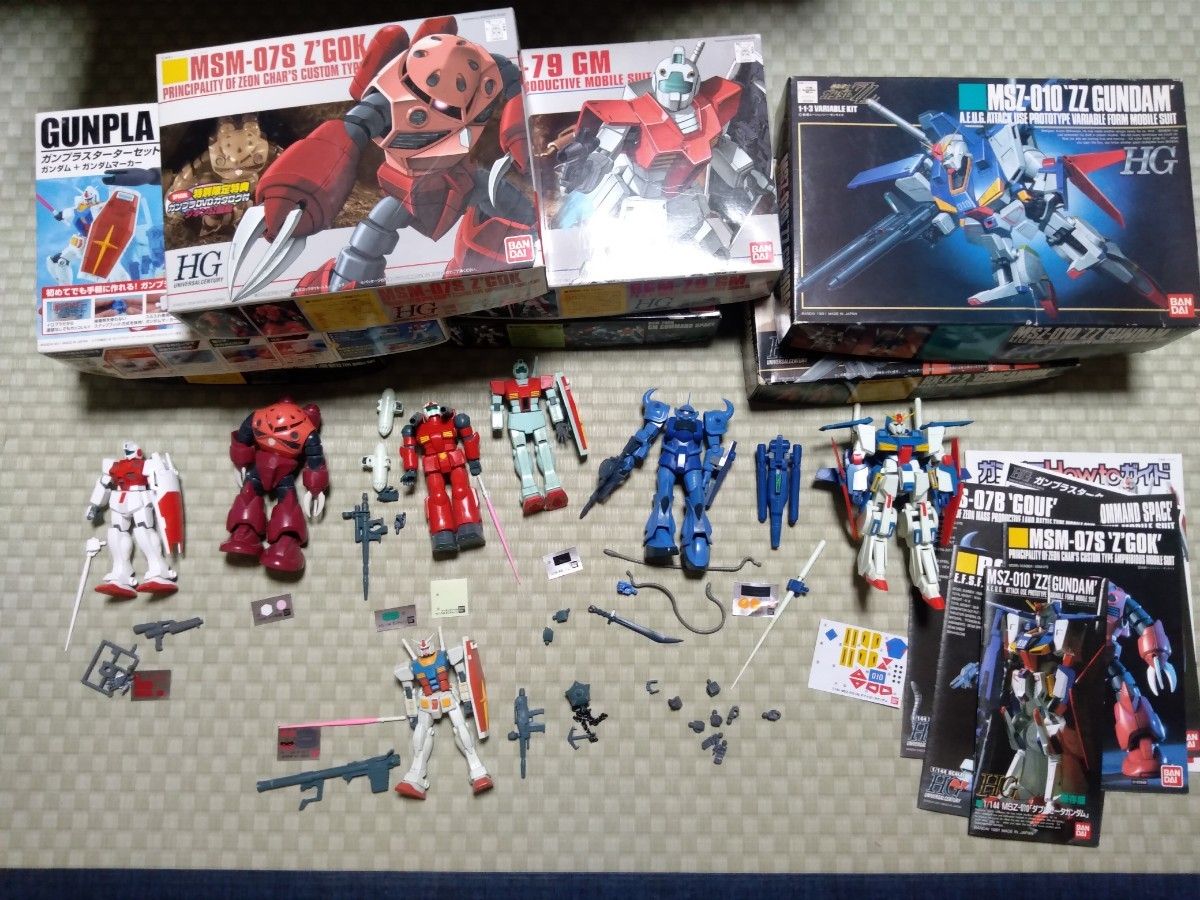 ガンプラhg 大量セット 組み立て済 ガンダム GUNDAM ガンプラ組立済7点セット箱説付 HG ZZガンダム/ガンダム30th