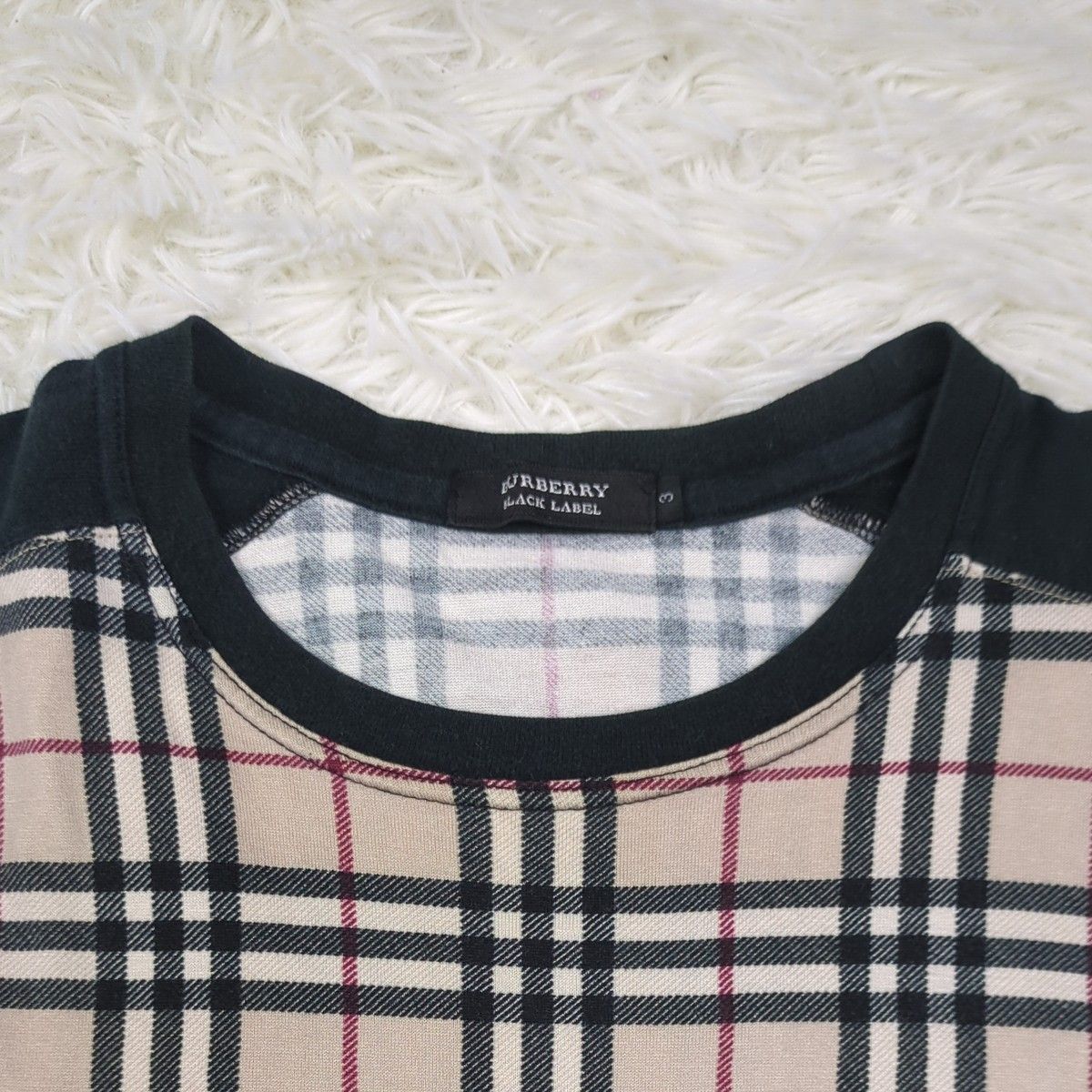 BURBERRY BLACK LABEL ノバチェック 半袖Tシャツ サイズM 希少Lサイズ BURBERRY BLACK LABEL カットソー ノバチェック