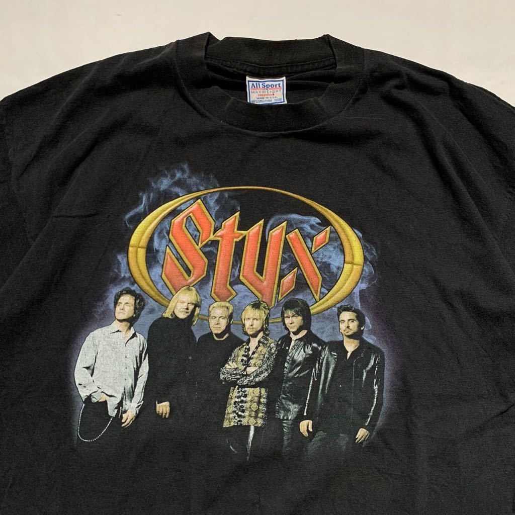 【希少】00s STYX ビンテージ バンド Tシャツ XL All Sport USA製 バンT / 古着 USA Def Leppard Metallica ac dc Rolling Stones 80s 90s_画像2