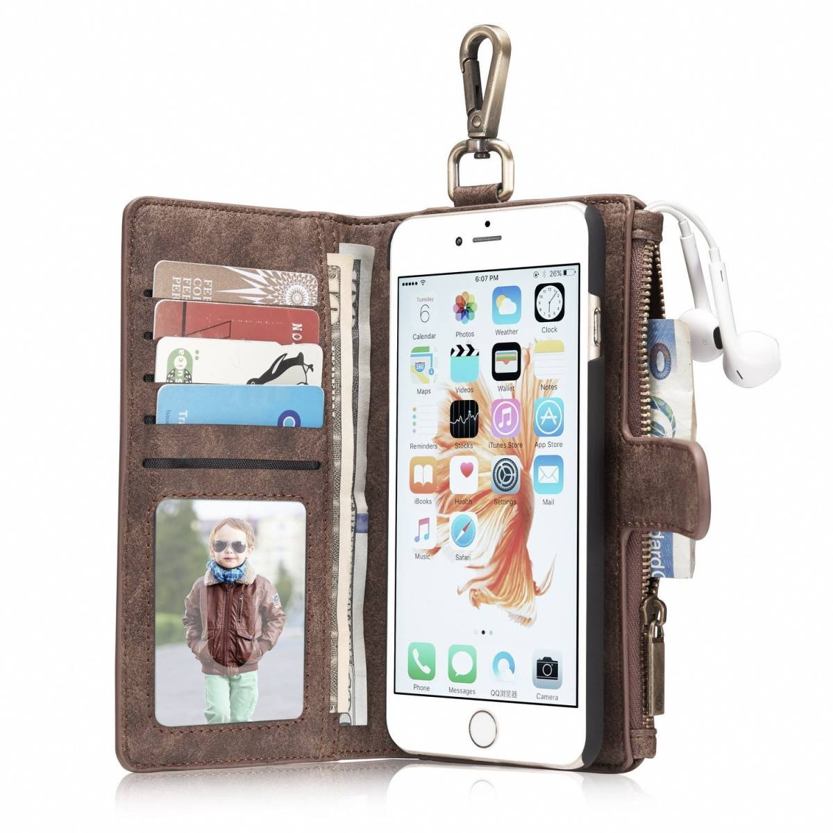 iphone6s レザーケース アイフォン6s ケース iphone6/6s レザーケース 手帳型 お財布付き 取り外し可能 カード収納 R2