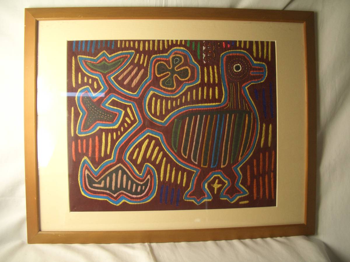  handicraft * handicrafts goods * interior * Africa made frame patchwork [ bird ]*f