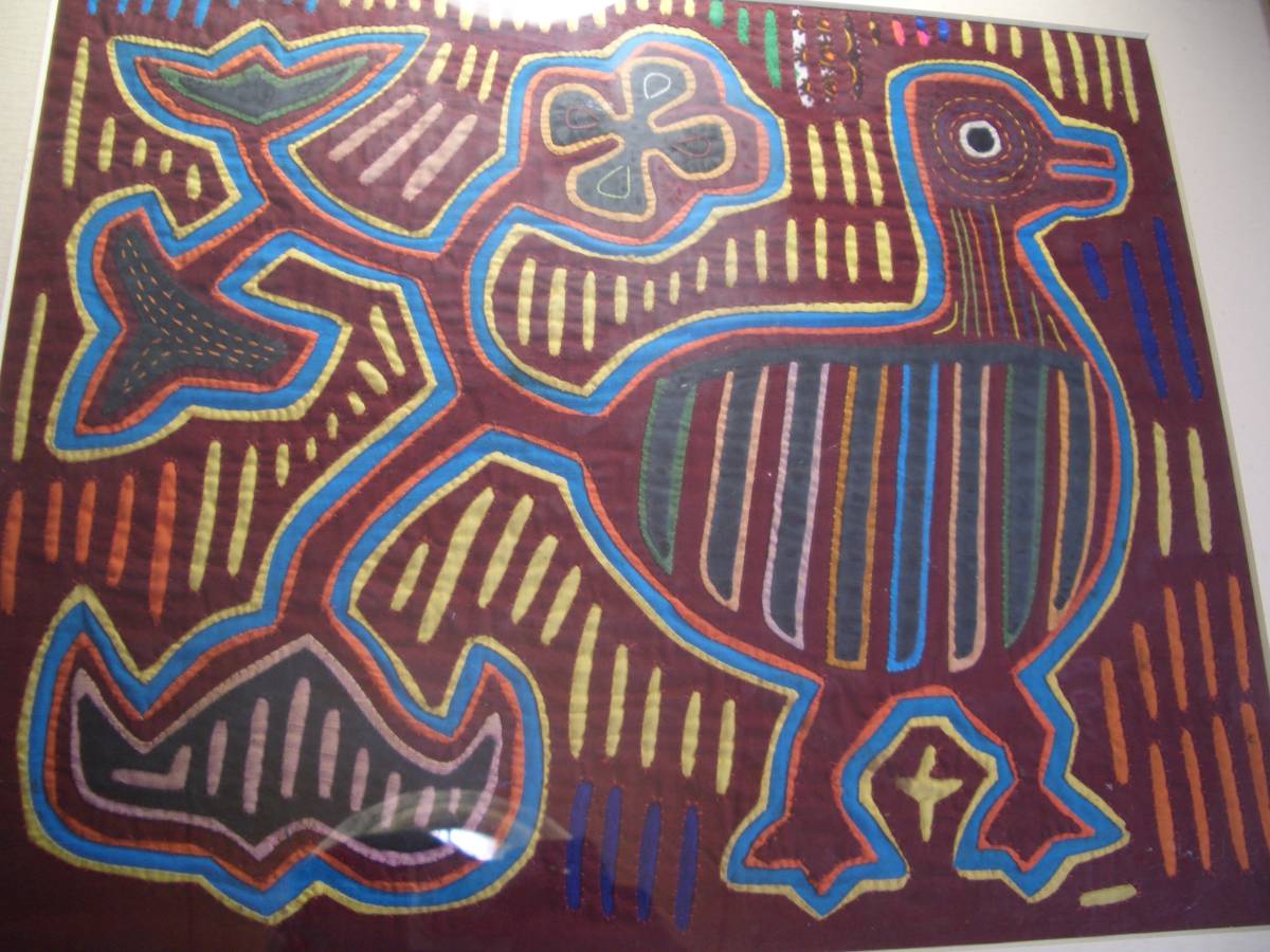  handicraft * handicrafts goods * interior * Africa made frame patchwork [ bird ]*f