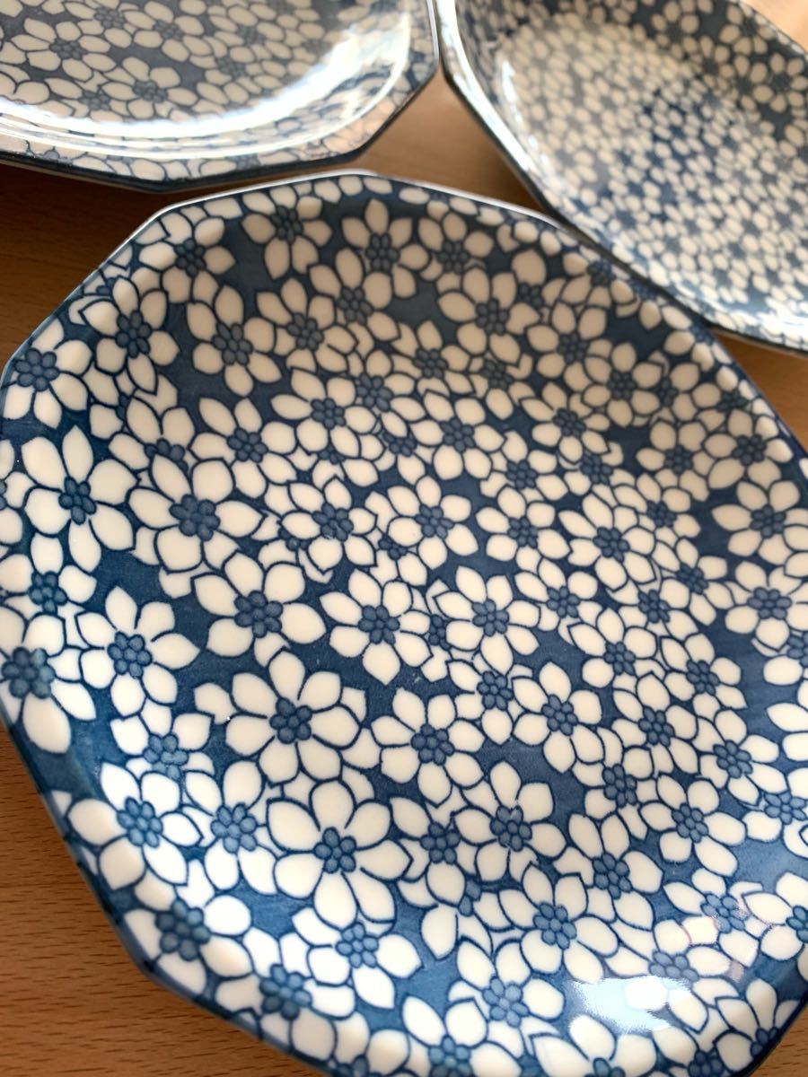 小皿 中皿 取り皿 花 ブルー