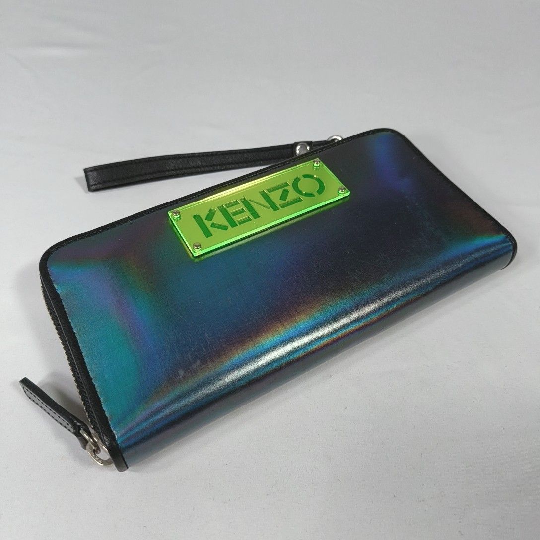 店頭展示品✨️ KENZO　ケンゾー　ラウンドジップ　メタリック　長財布 未使用】【店頭展示】 / KENZO / ケンゾー / メタリックレザー
