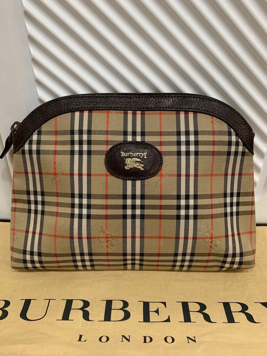 BURBERRY☆24FW バーバリーチェック クラシック ポーチバッグ 美品】 Burberry バーバリー ポーチ クラッチ ノバチェック