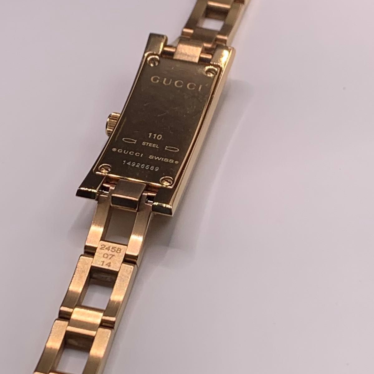 【美品】希少品 GUCCグッチ 腕時計 稼働 クォーツ コンビ シェル文字盤 GUCCI グッチ 110 シェル文字盤 GG 腕時計 グッチ クォーツ 美品