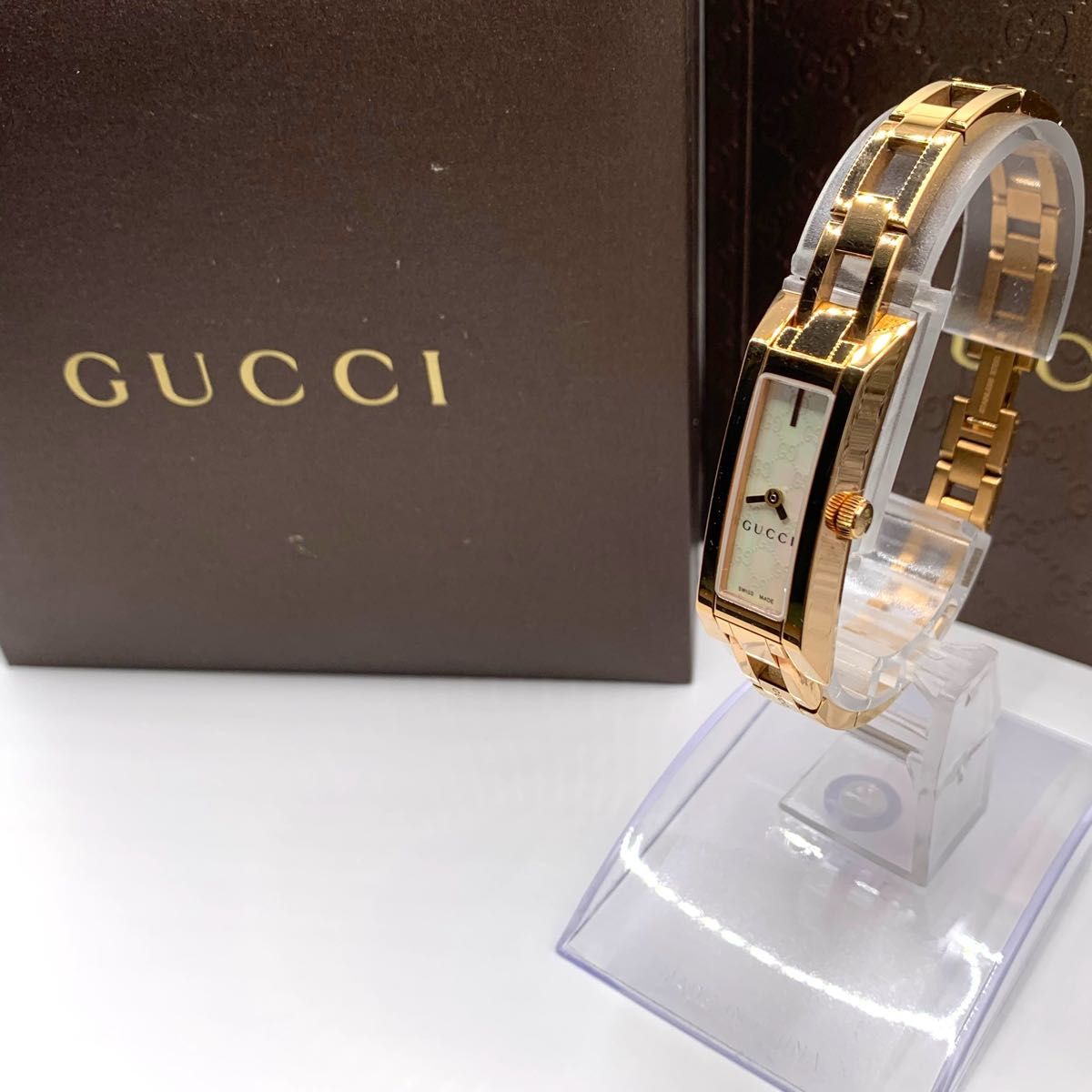 【美品】希少品 GUCCグッチ 腕時計 稼働 クォーツ コンビ シェル文字盤 GUCCI グッチ 110 シェル文字盤 GG 腕時計 グッチ クォーツ 美品