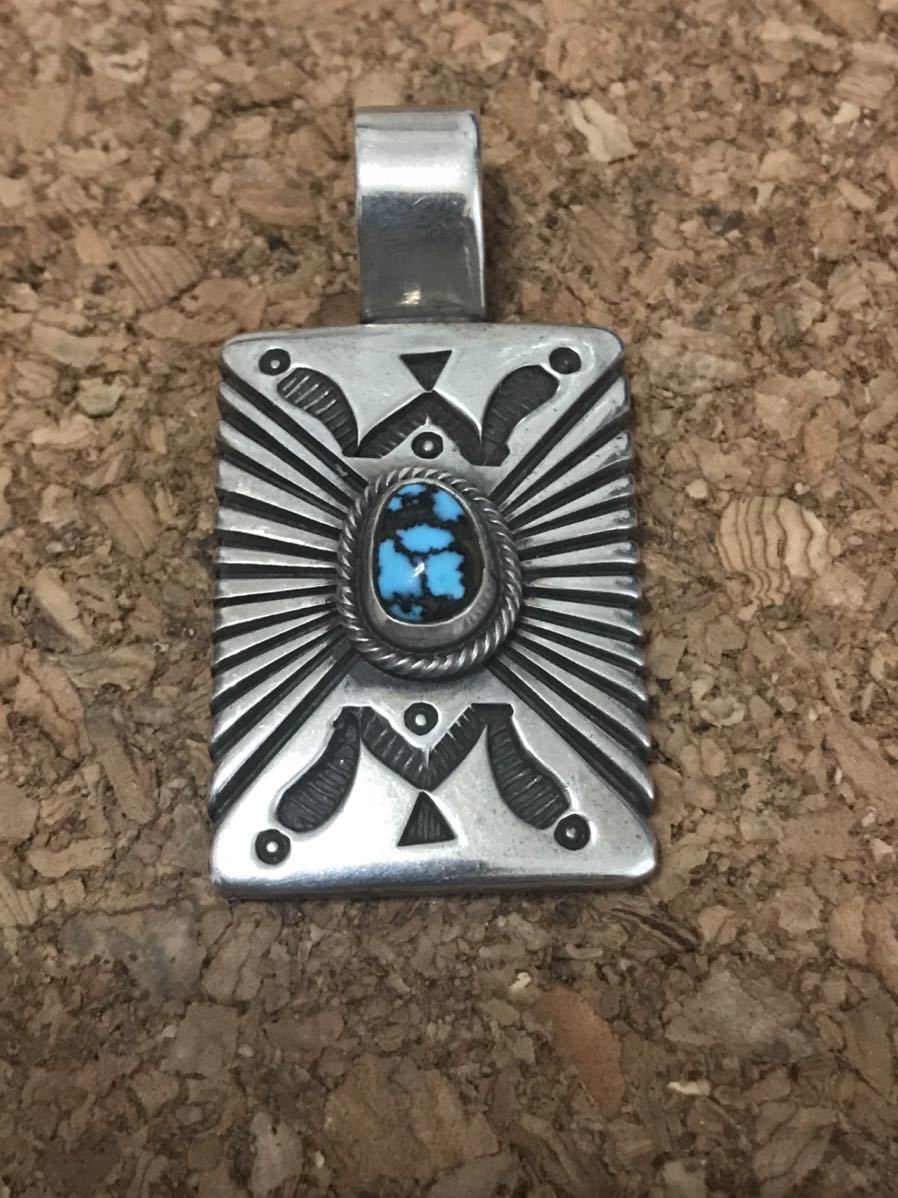  Ran da- blue turquoise pendant top Erick Begay Eric bigei Indian jewelry Navajo 