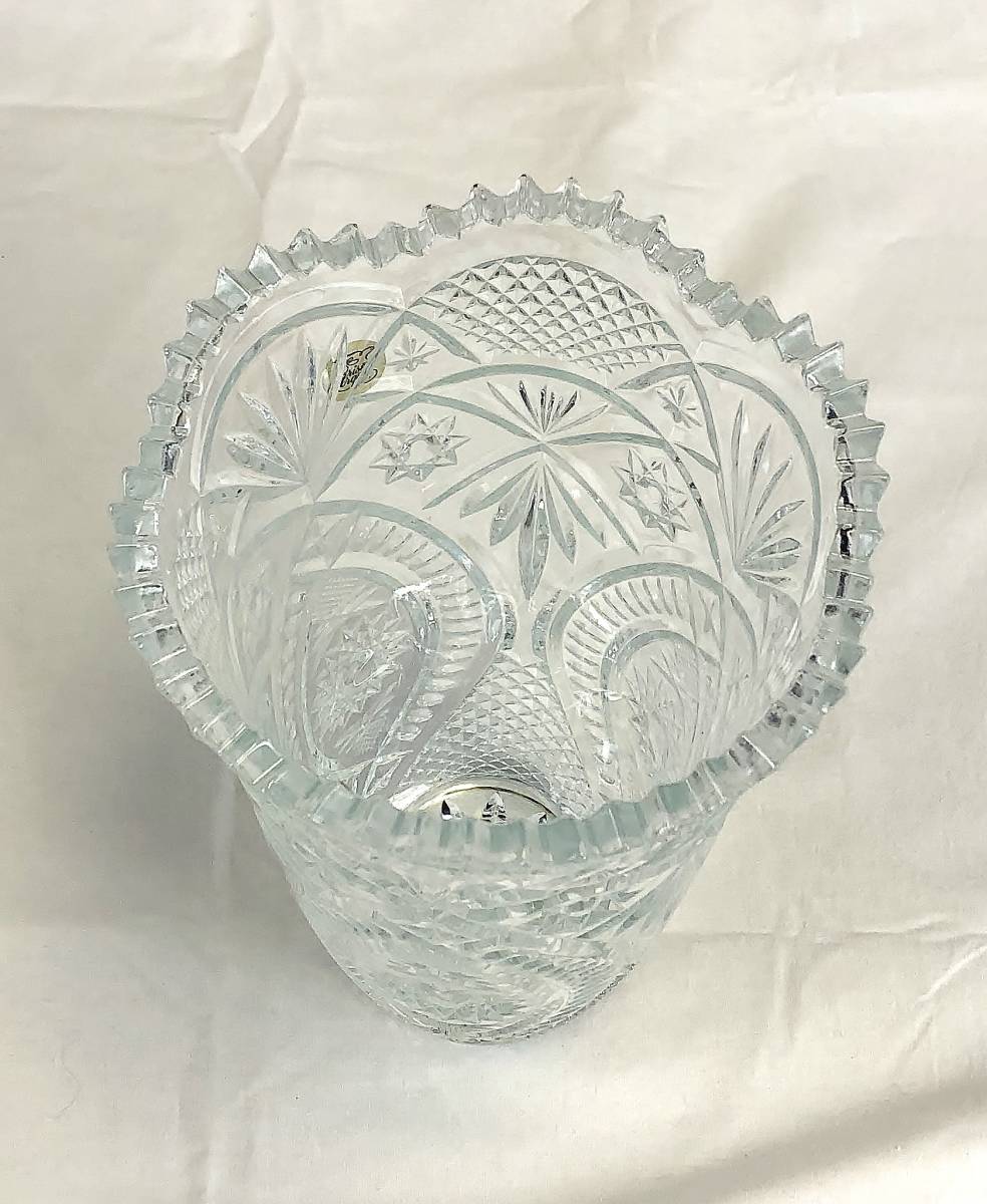  unused goods Cristal D\'Arques ( crystal daruk) PREMIO 28cm flower base MADE IN FRANCE Premio vase flower vase 