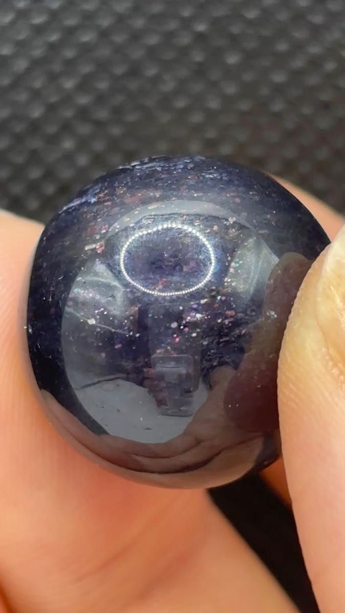 高品質 濃いめの カラチェン アイオライトサンストーン 天然石 スフィア 19ミリ玉 鉱物 丸玉 原石 鉱物標本