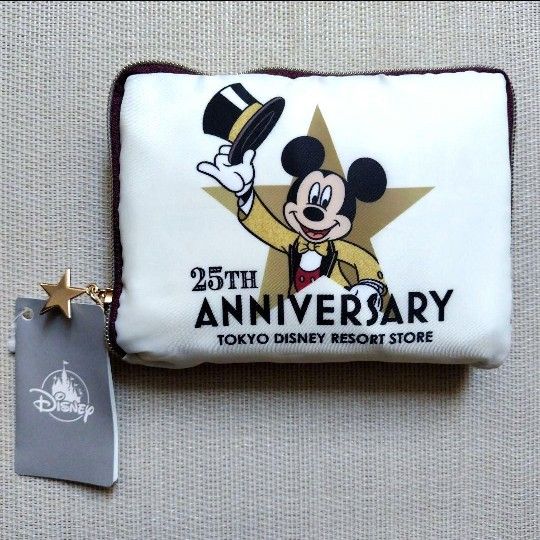 東京ディズニーランドリゾート 25周年 ミッキーミニートートバック 未使用 美品 東京ディズニーリゾート店25周年 エコバッグ ポケッタブルトート
