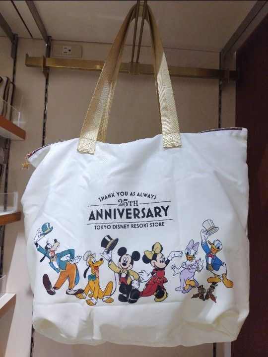 東京ディズニーランドリゾート 25周年 ミッキーミニートートバック 未使用 美品 東京ディズニーリゾート店25周年 エコバッグ ポケッタブルトート