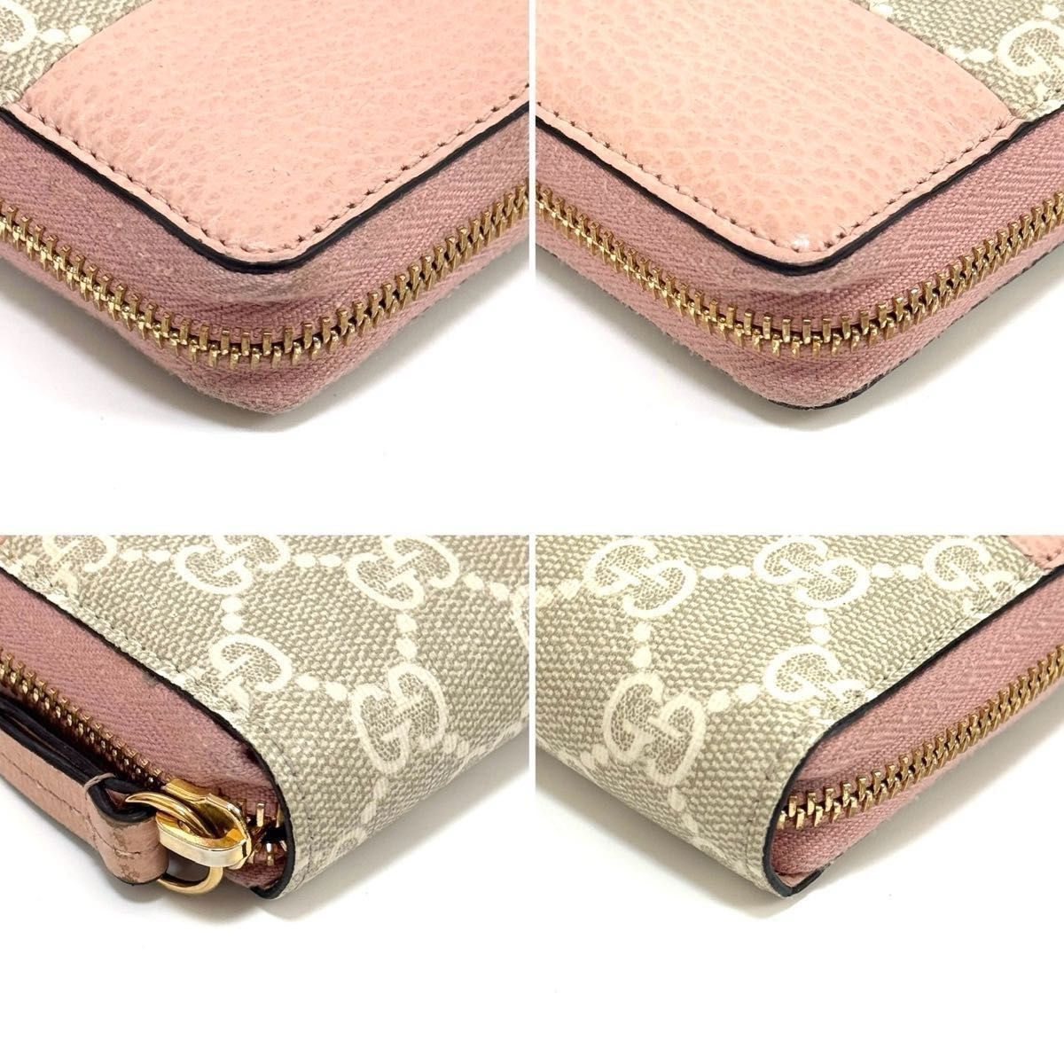 希少 限定 GUCCI グッチ GG マーモント 長財布 レディース ベージュ グッチ 長財布 ロングウォレット ベージュ ピンク バイカラー