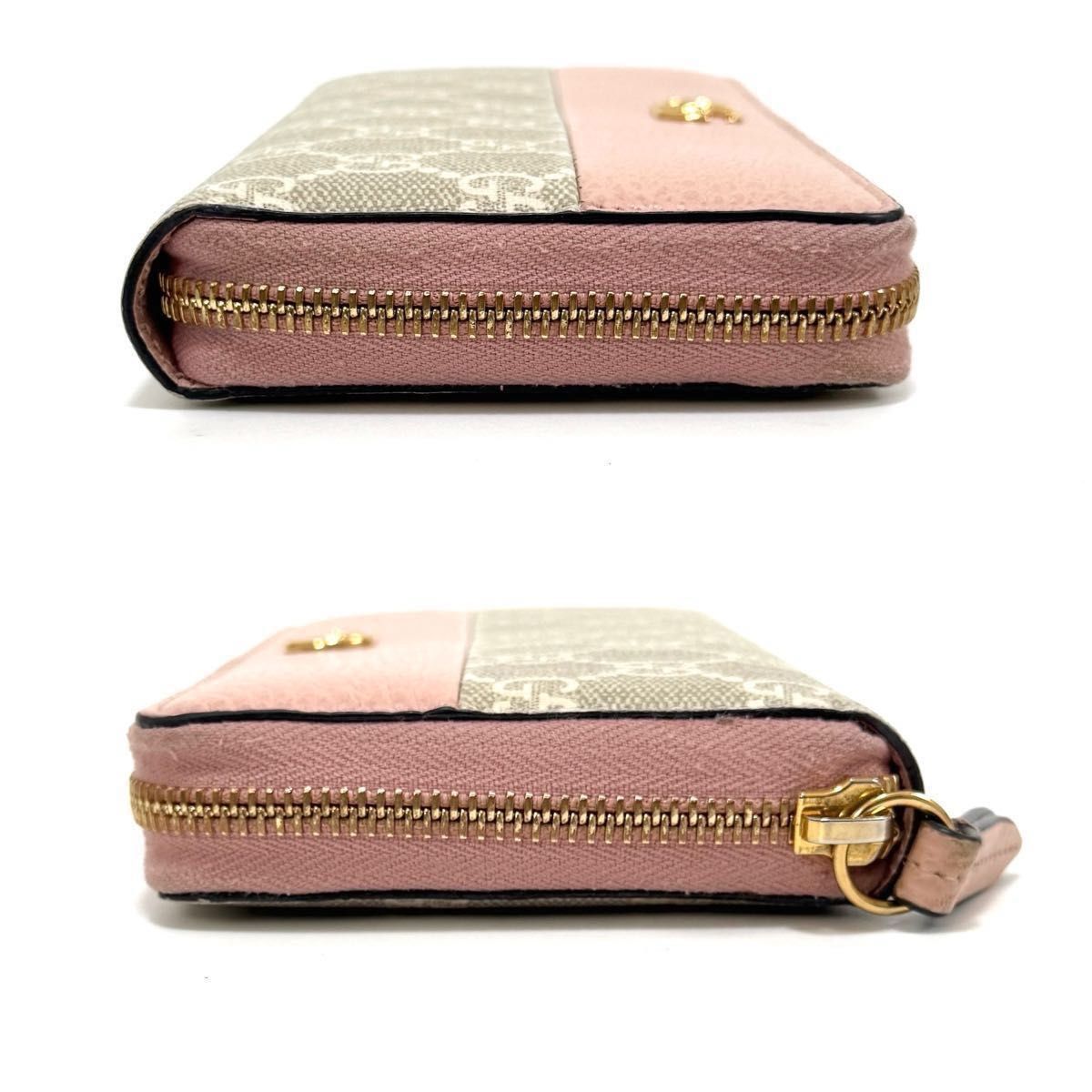 希少 限定 GUCCI グッチ GG マーモント 長財布 レディース ベージュ グッチ 長財布 ロングウォレット ベージュ ピンク バイカラー