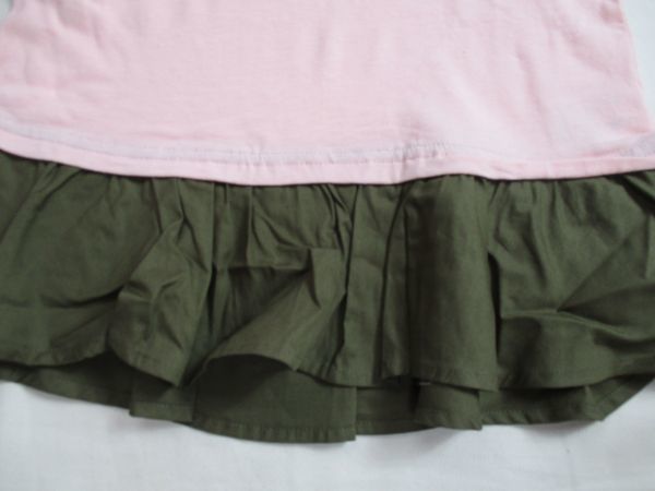 SF183【TOPVALU】イオン　新品　スカート付き　半袖　Ｔシャツ　女児　淡赤　110_画像5