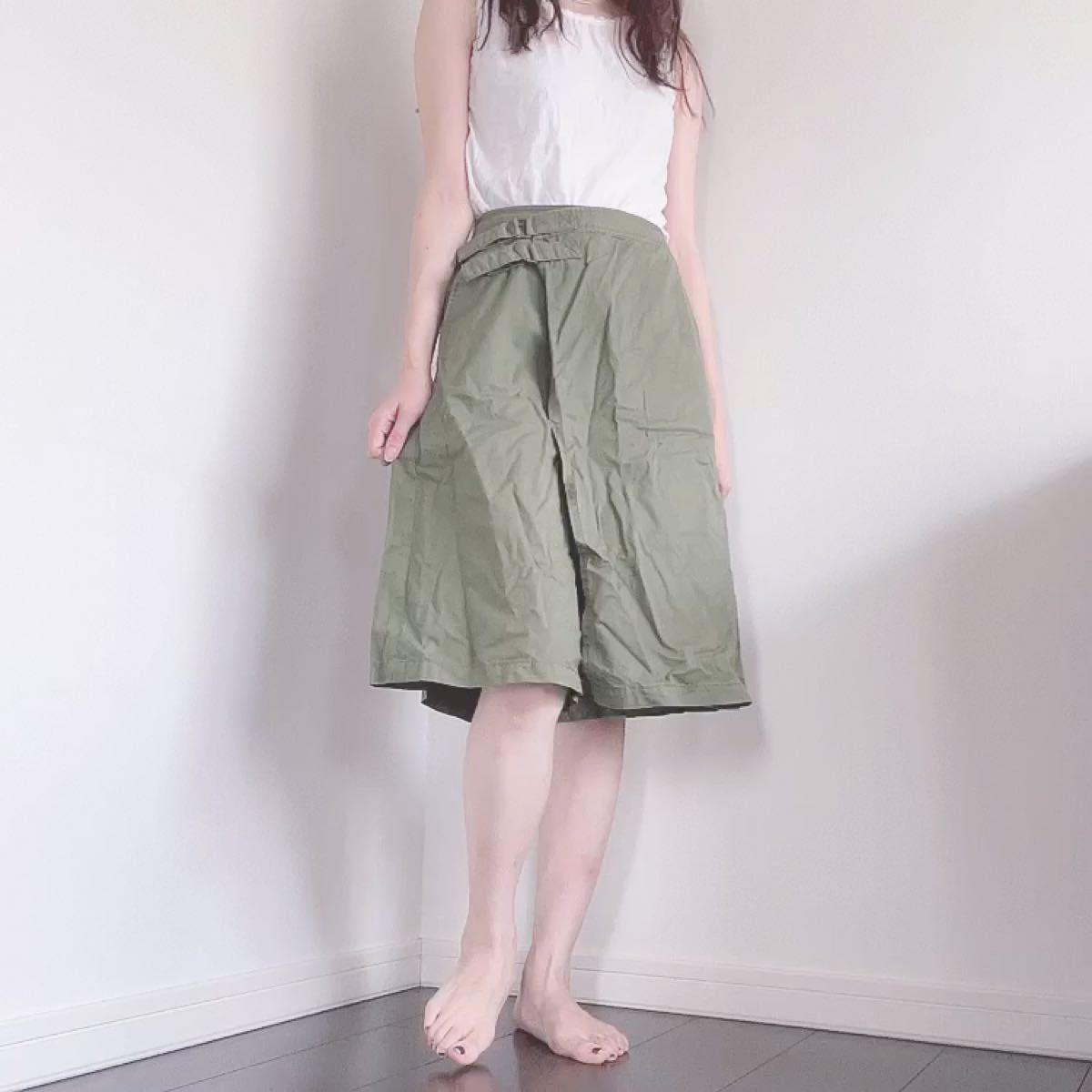 RAYBEAMS wベルトラップキュロット カーキ サイズ0