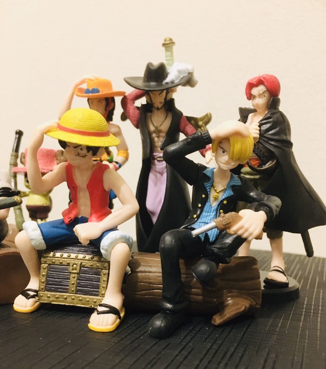 ONE PIECE(ワンピース) ミニフィギュア 7種セット ルフィ ゾロ サンジ チョッパー エース シャンクス ミホーク セット まとめ売り_画像3