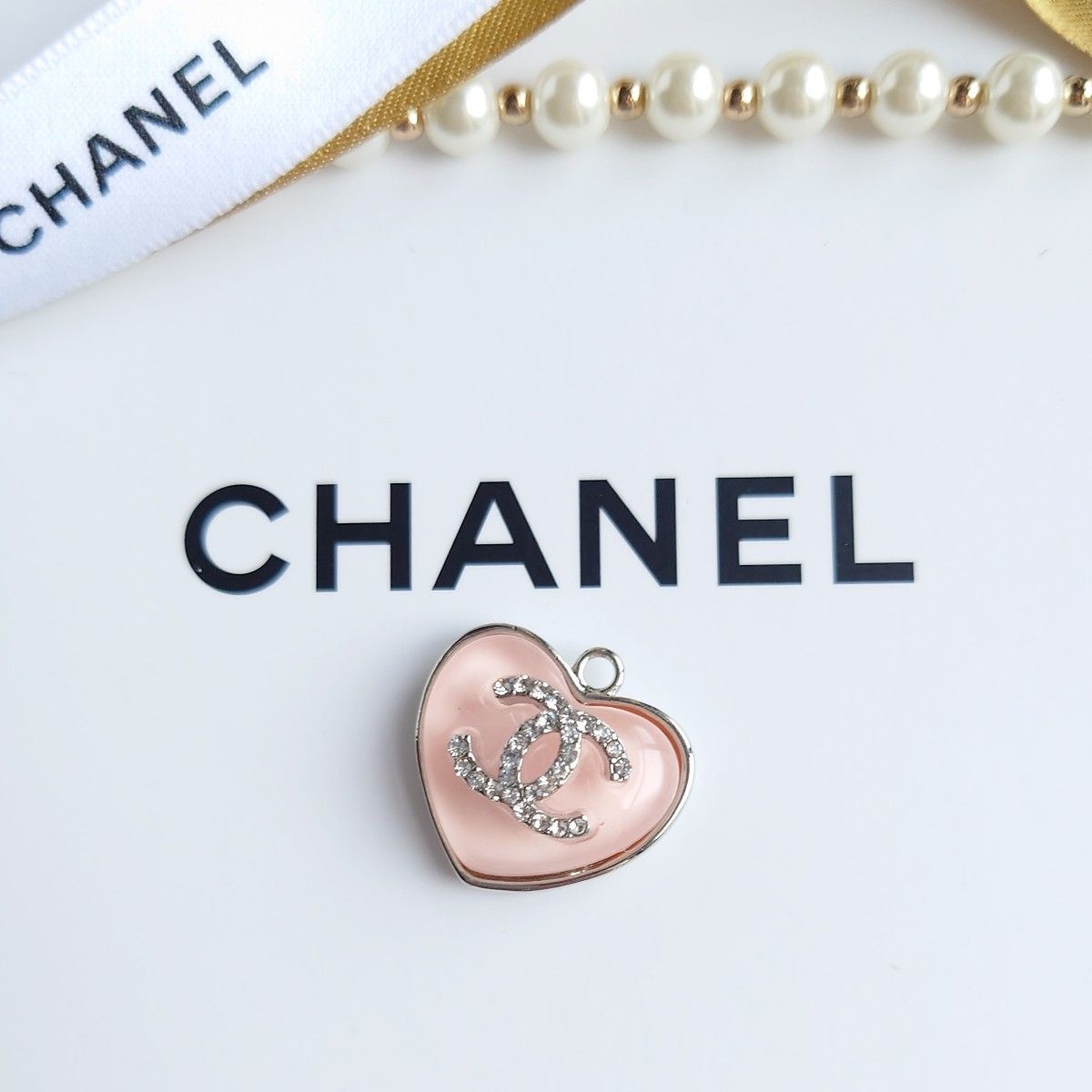 タイムセール シャネル CHANEL パール ココマーク チャーム ホリデー ヴィンテージチャーム ピンク ハート CHANEL ココマーク