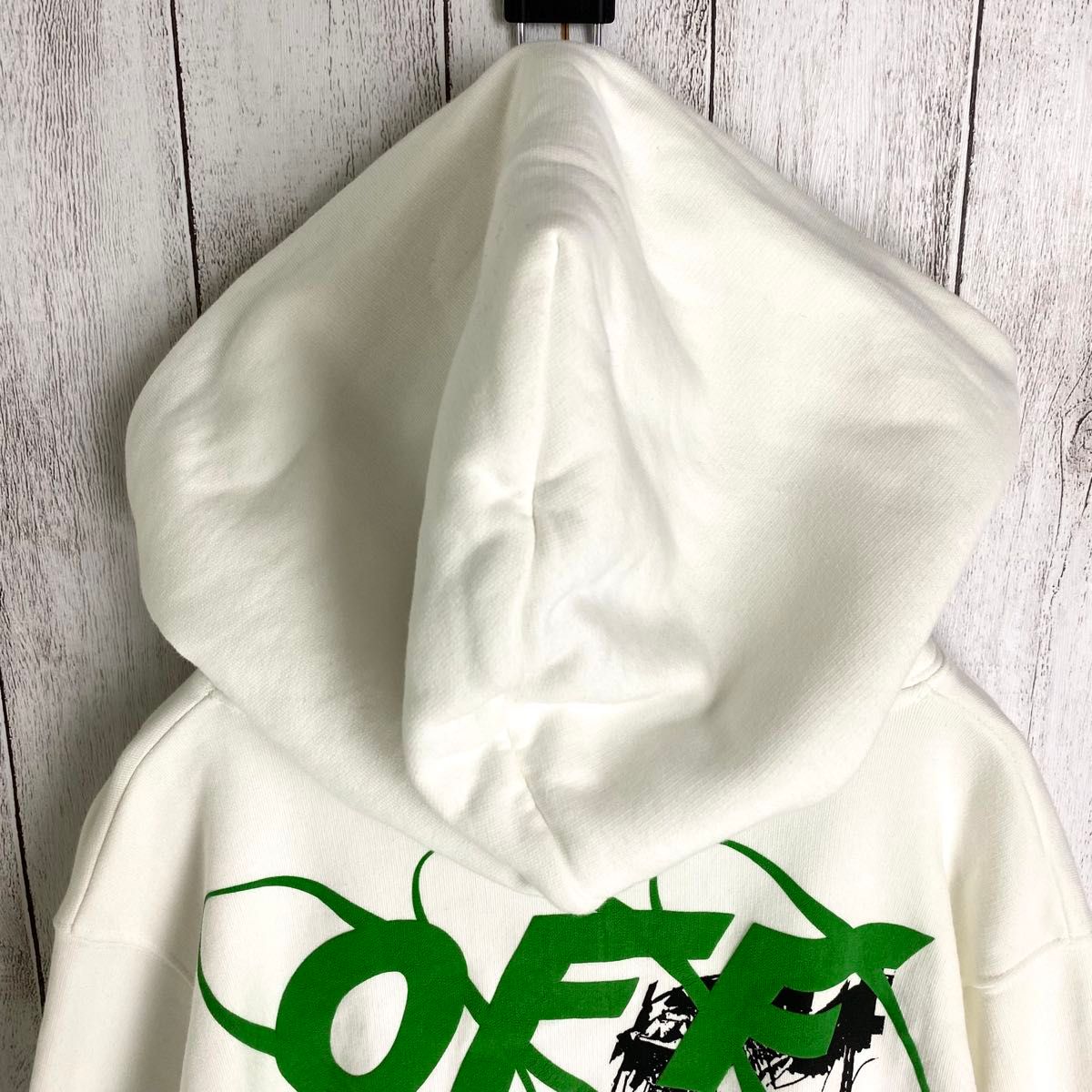 【関税込み】Who Decides War オフホワイト レイヤード フーディ 美品 激レア】オフホワイト Off-White プルオーバーパーカー