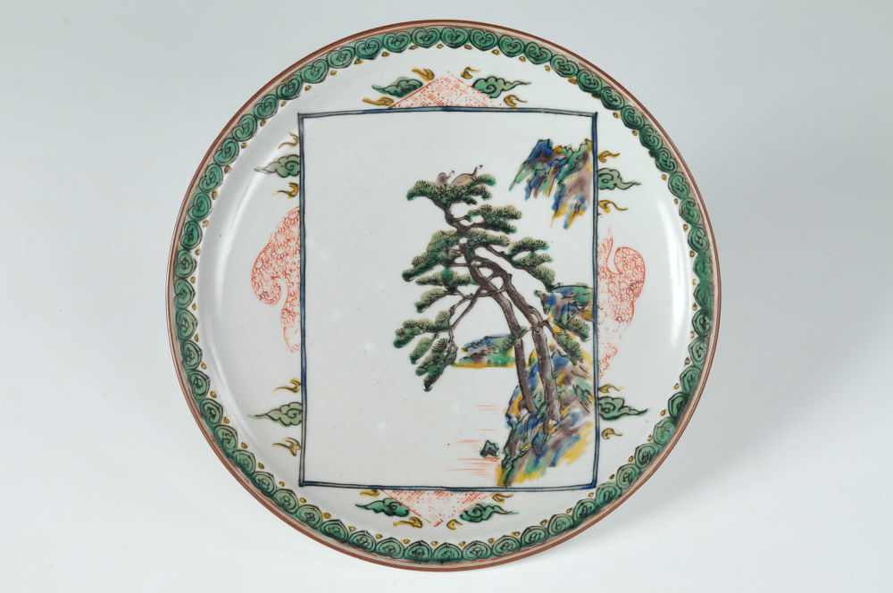 ります ヤフオク! 山水図 平皿 直径28cm 箱付き - 古九谷 ります