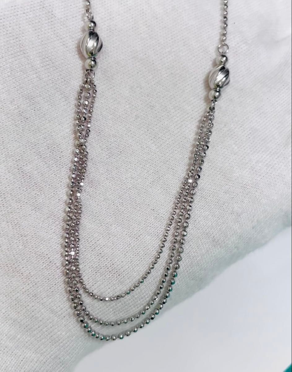 ☆Pt850 ボール柄チェーンデザインネックレス 41.5cm☆