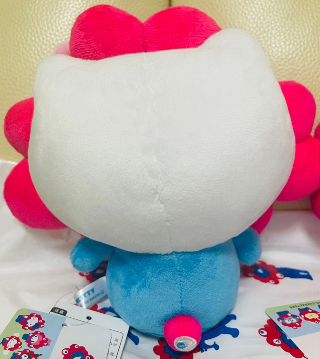 2個セット!万博限定カラー(ピンク)ハローキティ ぬいぐるみ(M) 2個セット ハローキティ ミャクミャクコラボ ぬいぐるみ M