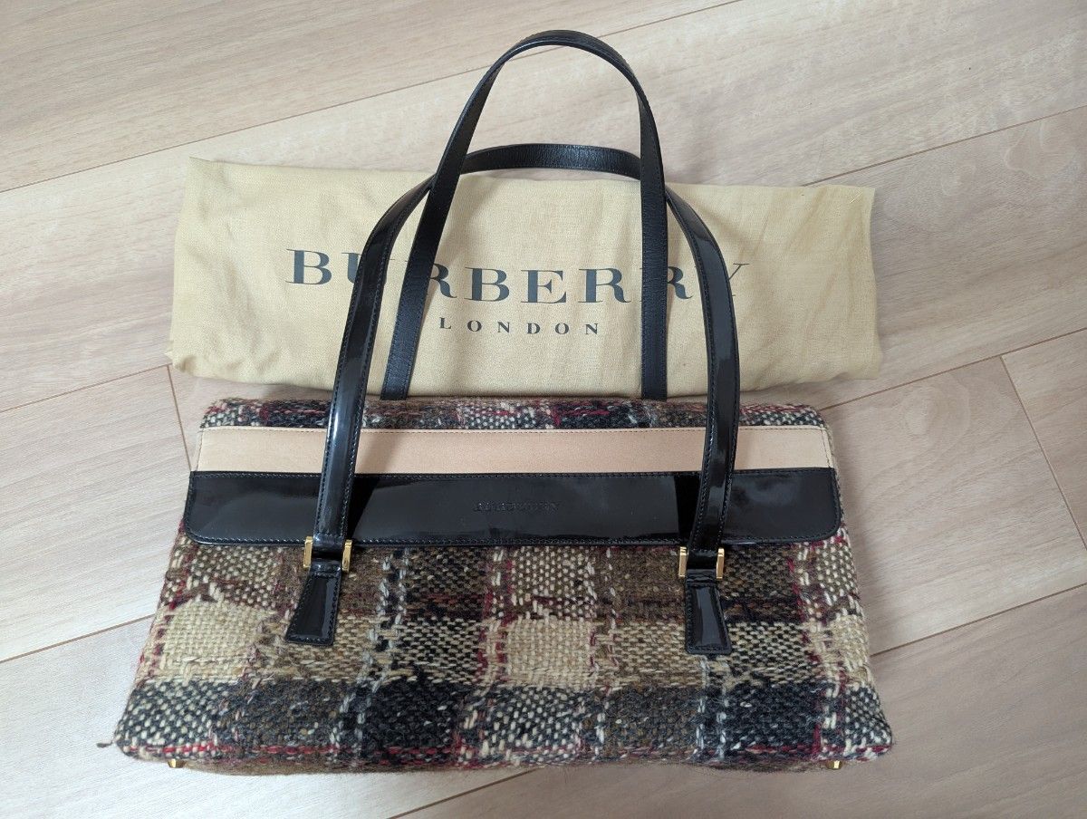 Burberry バーバリー ロンドン チェック柄 ハンドバッグ BURBERRY LONDON ハンドバッグ チェック柄 エナメル 希少|Yahoo