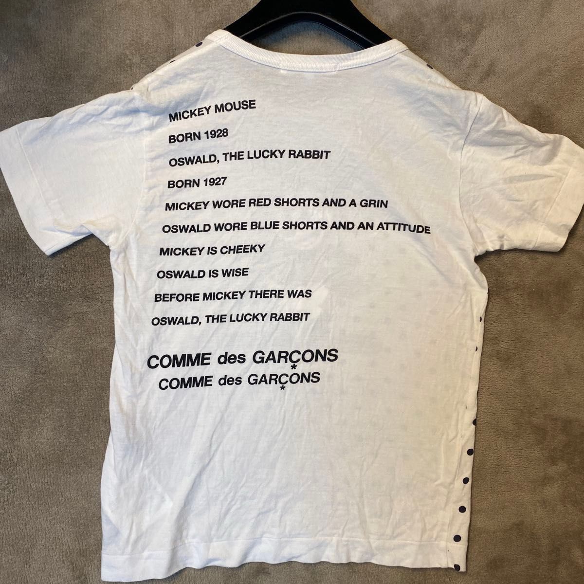 コムデギャルソン ディズニー オズワルド ミッキー 半袖 Tシャツ カットソー コムデギャルソン オズワルド ミッキー 半袖Tシャツ ドット柄