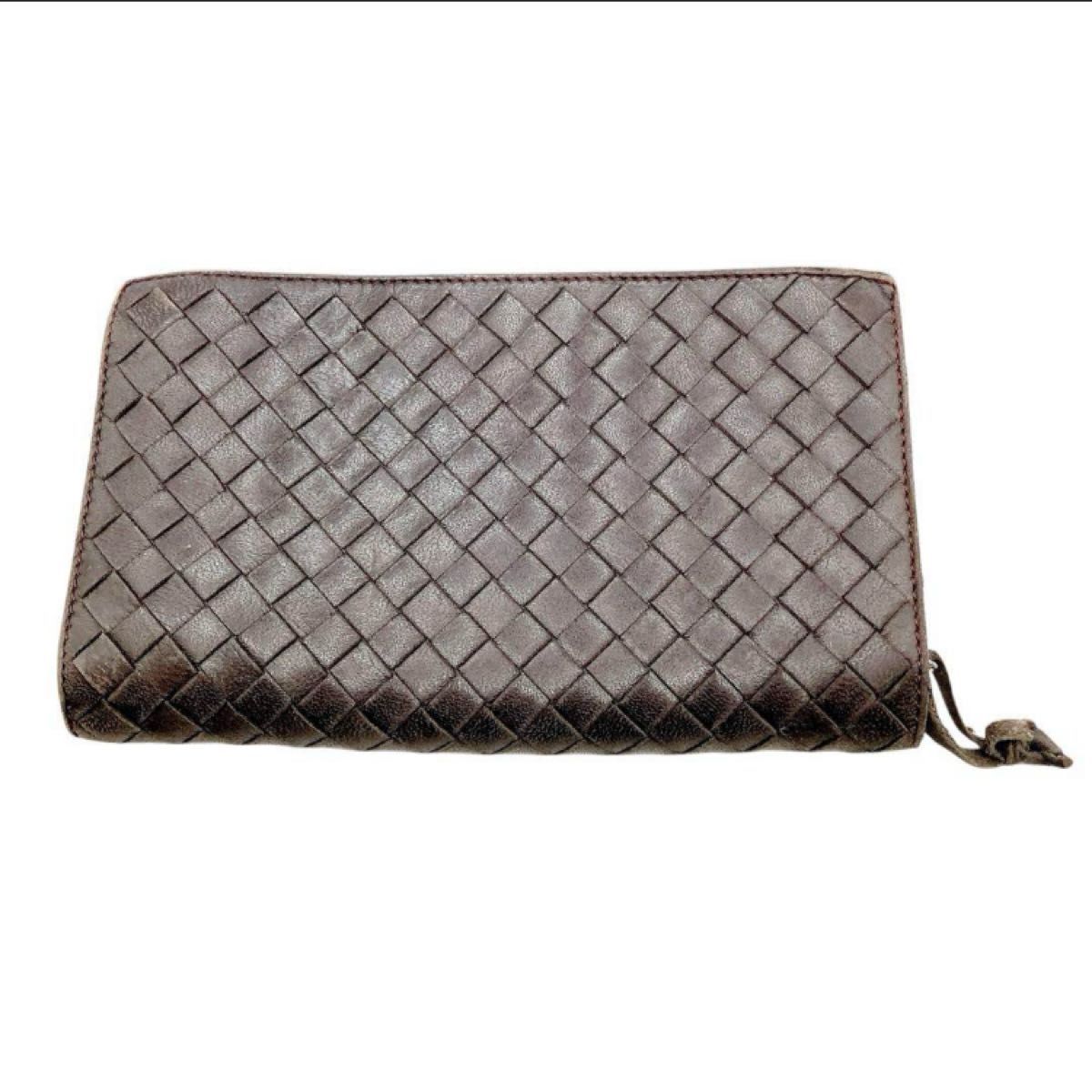 BOTTEGA VENETA 長財布 イントレチャート ブラウン レザー BOTTEGA VENETA ボッテガヴェネタ 長財布 イントレチャート