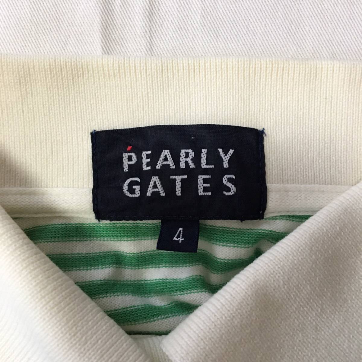 パーリーゲイツ PEARLY GATES GOLF ボーダー柄 半袖 ポロシャツ 刺繍ロゴワッペン サンエーインターナショナル 4サイズ_画像5