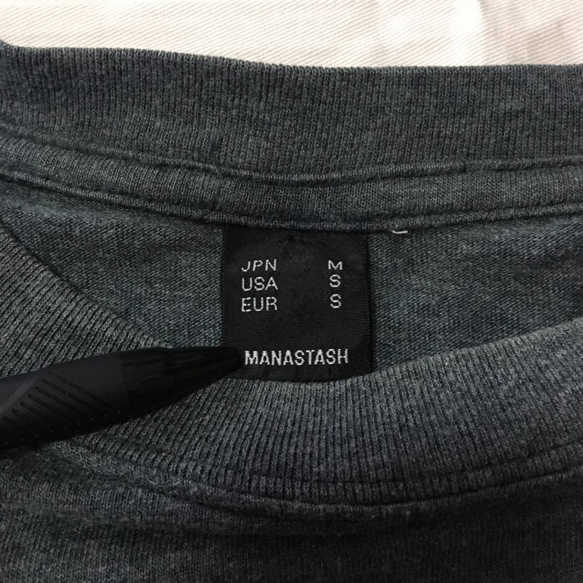 【 Manastash 】20周年Ｔ Manastash マナスタッシュプリント ビックロゴTシャツ Ｍサイズ グレー_画像5
