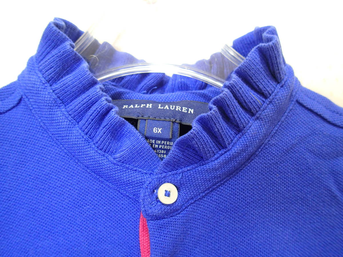 * Ralph Lauren / Ralph Lauren 110.* воротник-стойка рубашка-поло с коротким рукавом ( голубой )t1534