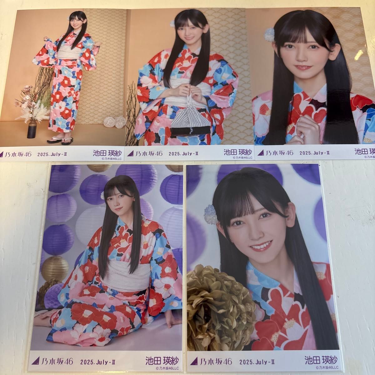 乃木坂46 2015 浴衣 生写真 池田瑛紗 5種コンプ 座りヨリ含 池田瑛紗 乃木坂46 真夏の全国ツアー 2025 浴衣 生写真 5種
