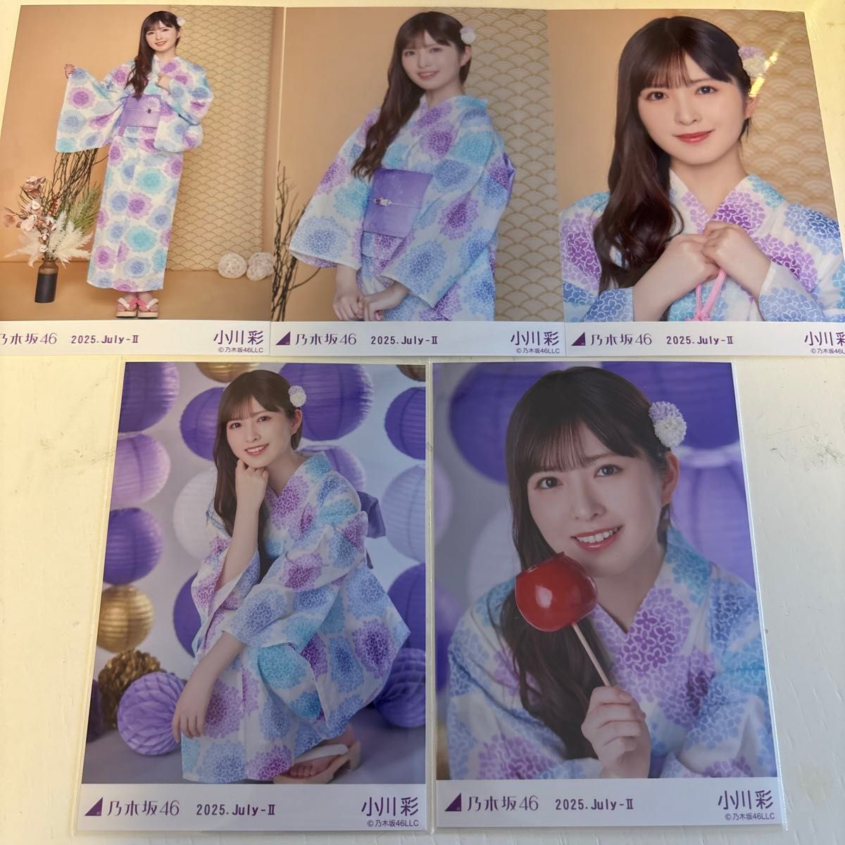 乃木坂46 大越ひなの 浴衣 5種コンプ 生写真 小川彩 乃木坂46 真夏の全国ツアー 2025 浴衣 生写真 5種コンプ