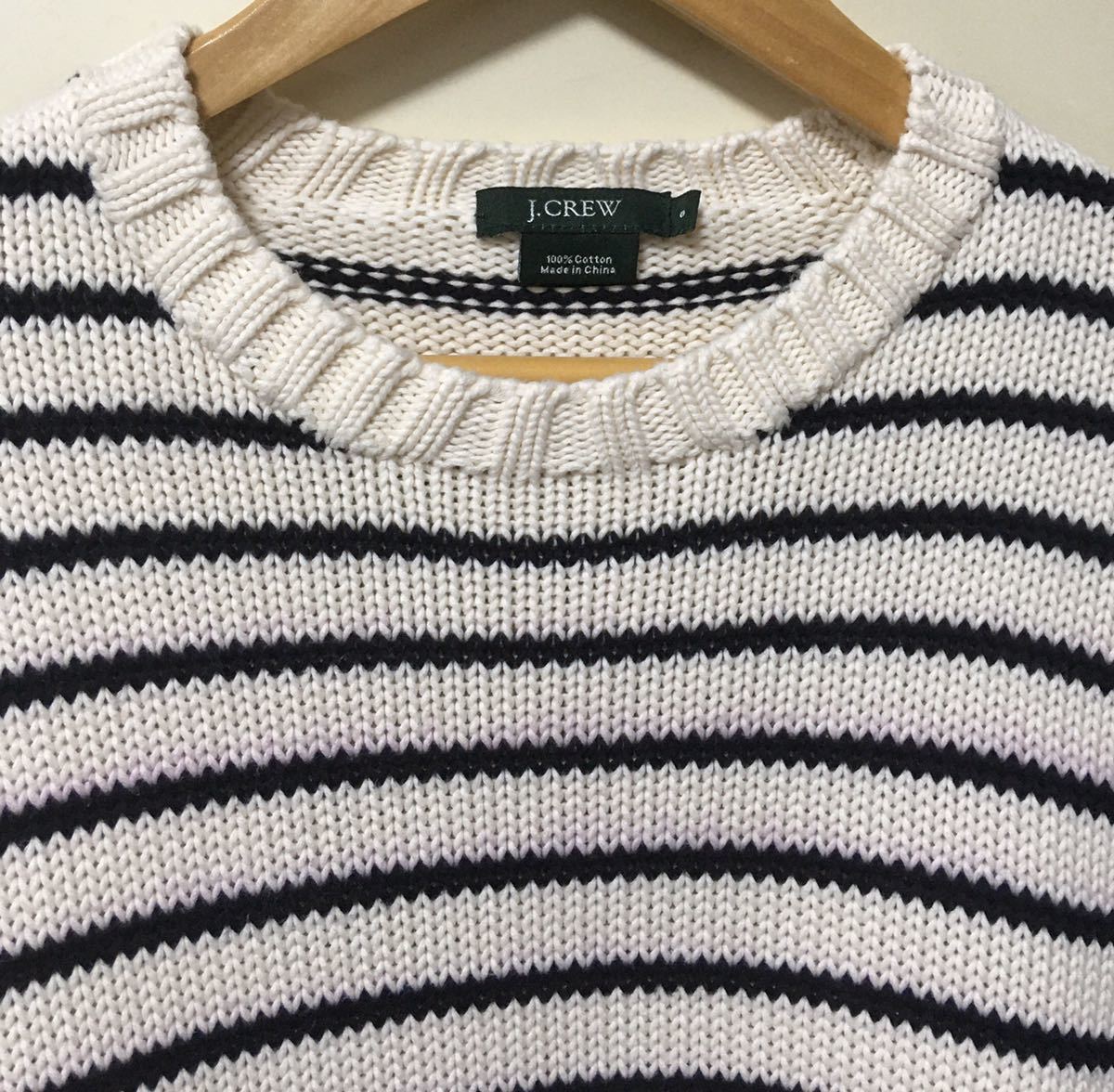 J.CREW ジェイクルー ボーダー柄 長袖コットン ニット サイズ S_画像3