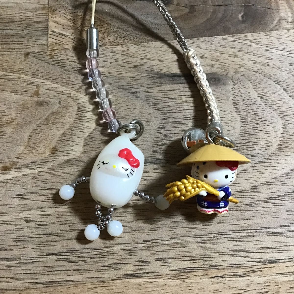ハローキティ ストラップ 2点セット ハローキティ ストラップ 2個セット(お米キティちゃん・稲刈