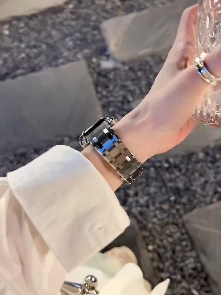 Apple watch アップルウォッチ バンド ベルト 高品質316L ステンレス 2点セット 男女兼用