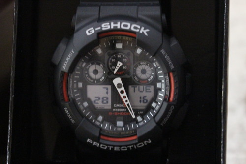 未使用 CASIO G-SHOCE GA-10-1A4DR 腕時計 ブラック/レッド カシオ ジーショック デジアナ クロノ