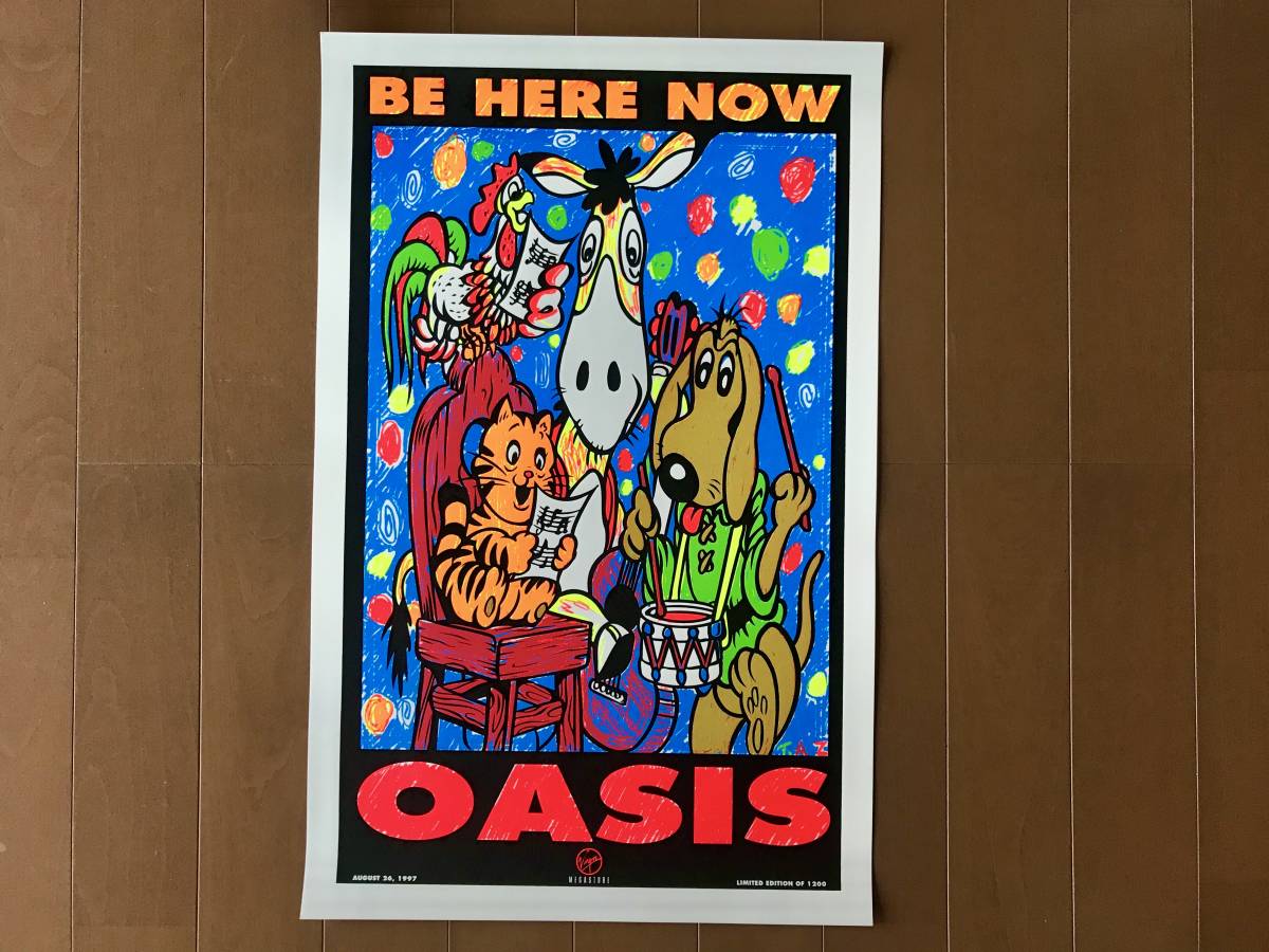1997年製 oasis シルクスクリーン 版画 ポスター TAZ ( ヴィンテージ オアシス Tシャツ be here now kozik )