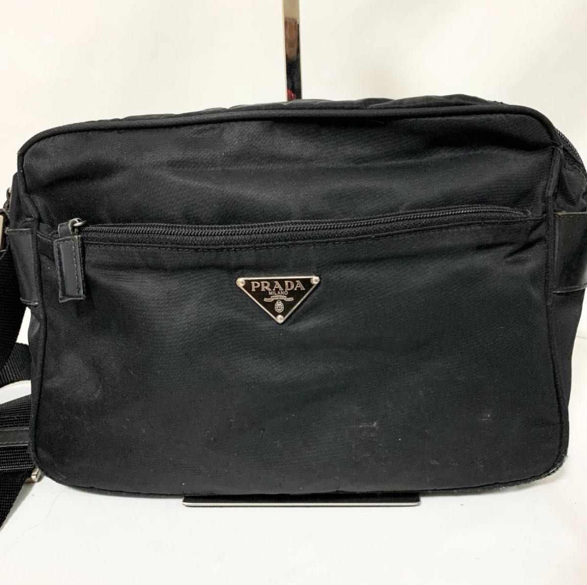 【極美品】PRADA プラダ カメラバッグ ショルダーバッグ 三角 ジャガード PRADA プラダ ショルダーバッグ ブラック 三角ロゴ クロスボディ