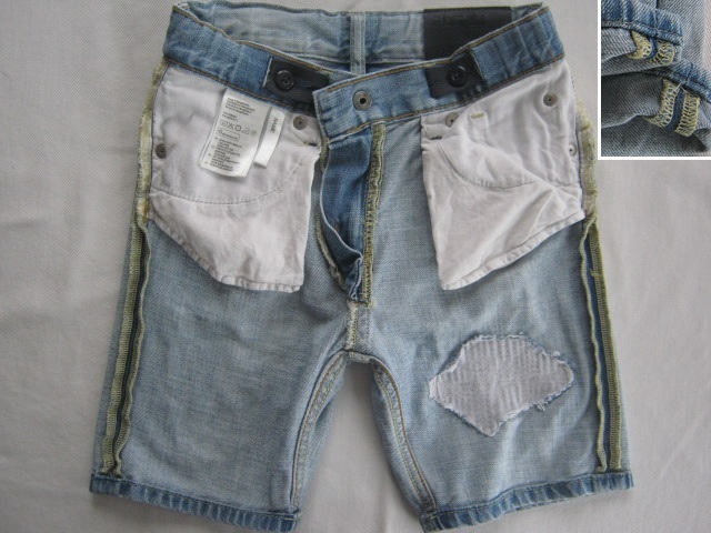 ★古着 H&M &DENIM エイチアンドエム デニムジーンズ ショートパンツ US3-4Y 約105cm ダメージ加工 ハーフパンツ KIDS キッズ 子供服★_画像5