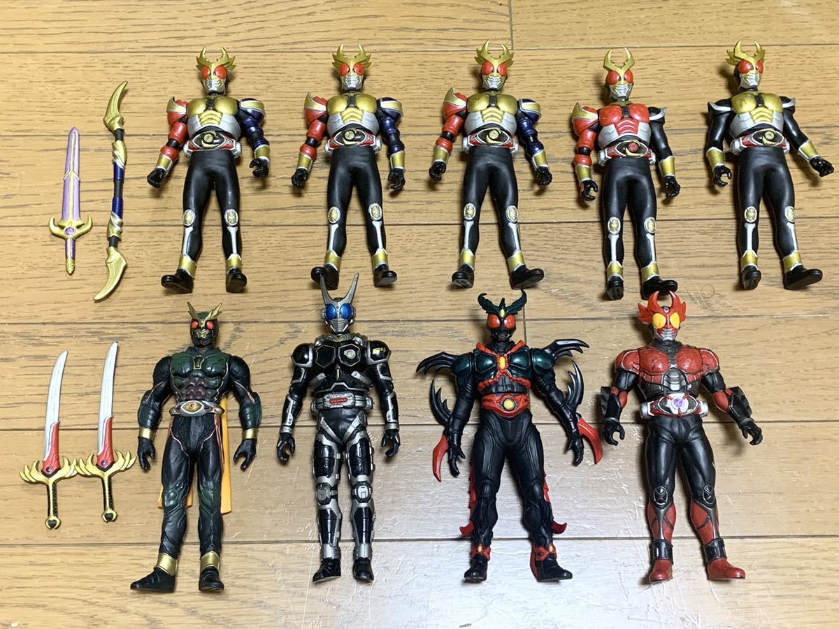 バンダイ ソフビ 仮面ライダーアギト アナザーアギト エクシードギルス G4 アギトバーニングフォーム など全部で9体 中古_画像1