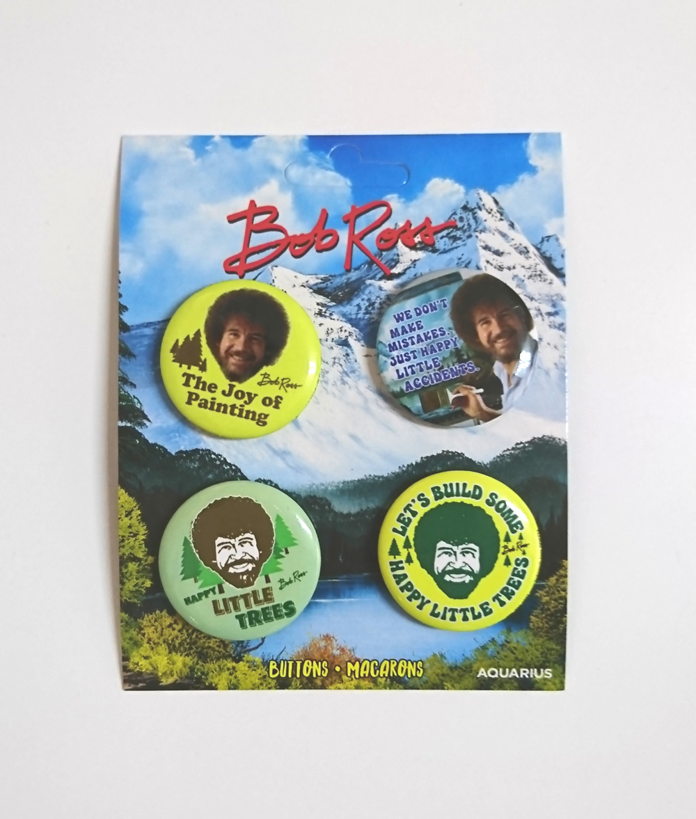 Bob Ross （ボブ・ロス） BUTTON PACK 4個セット 缶バッジ (ピンタイプ)_画像1