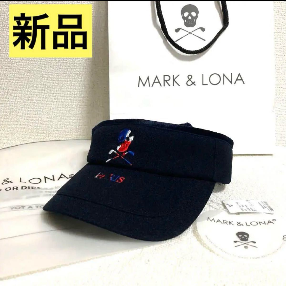 新品‼️MARK&LONA マークアンドロナ サンバイザー キャップ ゴルフ 紺 新品 MARK&LONA マークアンドロナ サンバイザー キャップ ゴルフ