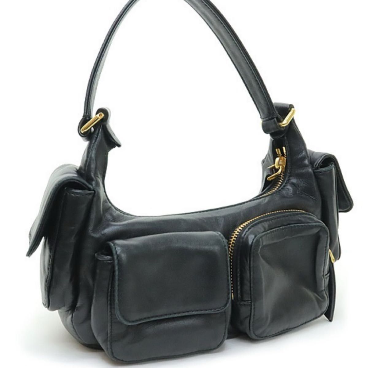 miumiu ミュウミュウ ナッパレザー バッグ 2wayショルダー ミュウミュウmiumiuナッパレザーポケットバッグ ワンショルダー