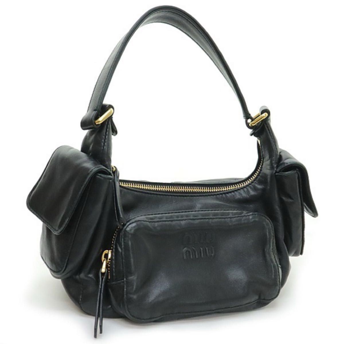 miumiu ミュウミュウ ナッパレザーポーチ バッグ 2wayショルダー ミュウミュウmiumiuナッパレザーポケットバッグ ワンショルダー