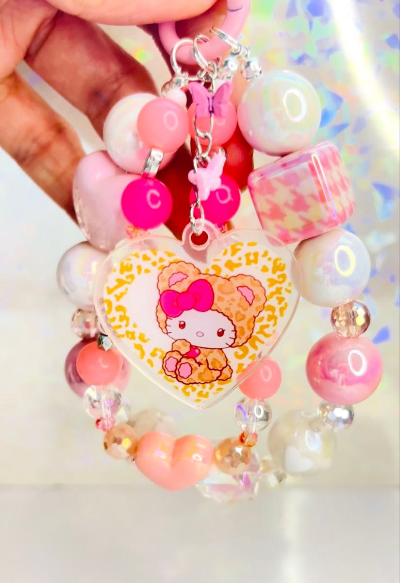No.13 ヒョウ柄キティちゃんキーホルダー☆ストラップ サンリオ