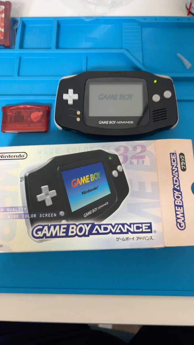 任天堂 ゲームボーイアドバンス 本体黒 動作確認クリーニング済み 箱説付き【番号一致】 おまけにルビーラベルなし電池交換済み