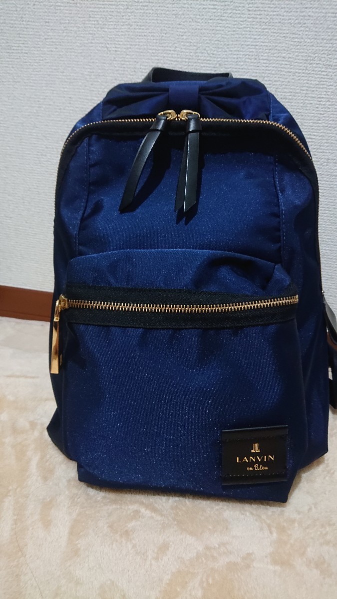 ほぼ新品 ランバンオンブルー リボン リュック ネイビー | noonanwaste.com