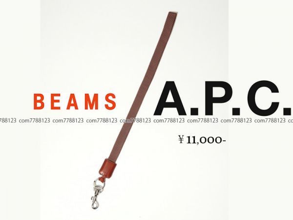  не использовался 1.1 десять тысяч {A.P.C} Logo ремешок на шею A.P.C. хранение товар кожа нейлон Brown простой Schic BEAMS покупка корпус только шея шнур 